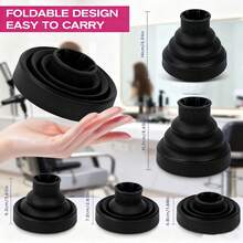 1set Foldable Silicone Hair Dryer Diffuser, Portable Universal Folding Heat Resistant Silicone Collapsible Diffuser, Styling Hair Dryer Nozzle, Professional Salon Hair Styling Diffuser - Multicolor - View 5
