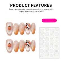10pcs Fake Nails Hand Painted Cat Eye Wearable Press On Nails Reusable Nail Art For Daily Holiday Photo - Ginger - View 6