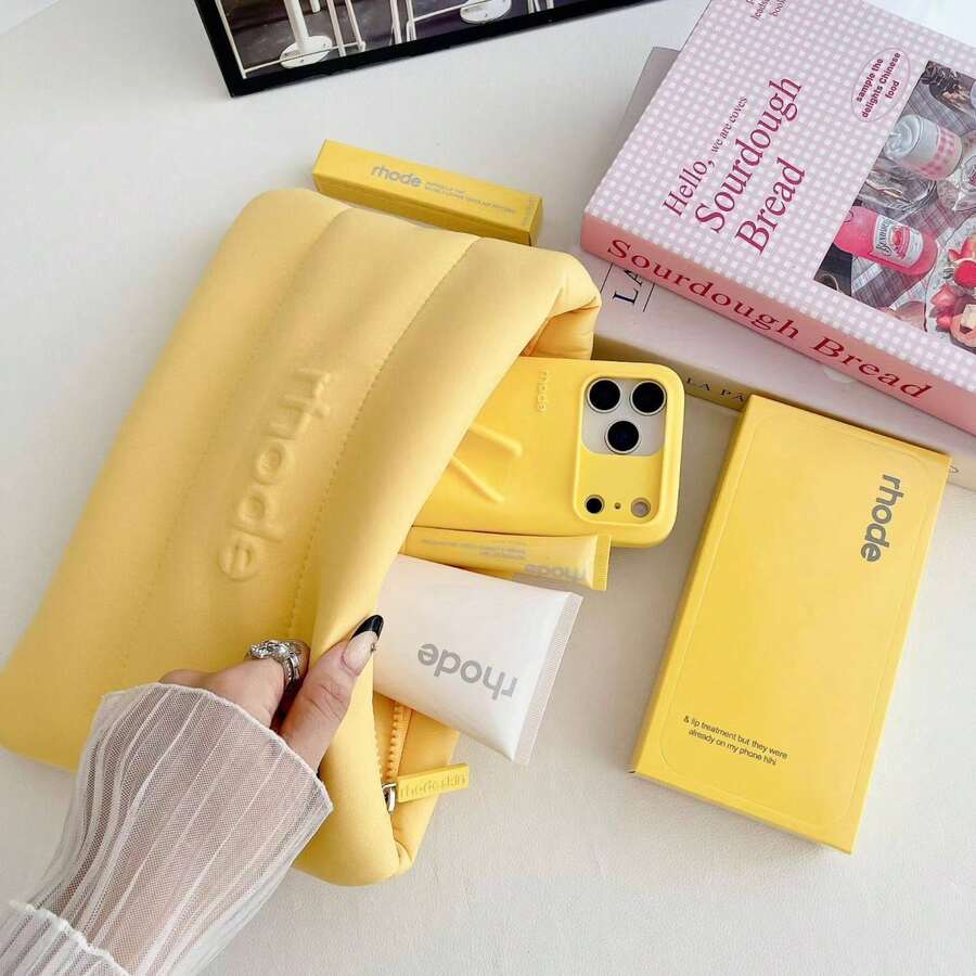 Hailey's Favorite Cosmetic Bag, Lip Gloss And Phone Case, A Spacious Hailey Bag. - Màu vàng - Xem 1