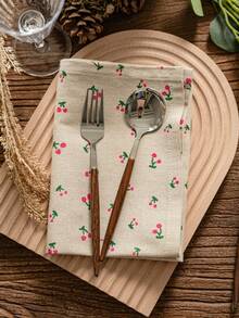 1/4/6/8条装可爱蓝色雏菊印花餐巾，复古风格长方形手巾，适用于节日、派对、生日、婚礼、餐桌装饰、餐厅、客厅、办公桌、咖啡桌、家居装饰，四季皆宜。 - 彩色 - 查看 12