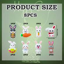 8/30颗复活节兔子蛋印花硅胶珠套装 - 复活节主题兔子蛋形设计 - 多种颜色和图案 | 可爱图案 | 光滑珠子 - 非常适合DIY制作钥匙扣、项链、手链、装饰笔、珠宝和吊坠 - 适合作为节日和生日礼物 - 復活節大套裝 - 查看 11