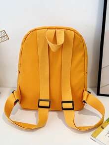 1pc New Simple Cartoon Backpack, Casual And Minimalist Design, Zippered, Adjustable Shoulder Straps, Suitable For School, Travel, Easily Holds Everyday Essentials, A Versatile Piece, A Fashion Favorite, Suitable For Various Styles And Occasions, Extremely Adaptable. - Cartoon Bear Backpack - View 9