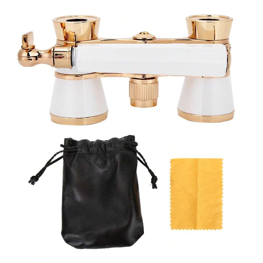 3x25 Tricolor Theater Binoculars (Red, White, Black) | Portable Glasses For Children (Opera And Concert) | Cute Mini Binoculars, Ideal Gift For Children, Shows And Sightseeing While Traveling - White - View 1