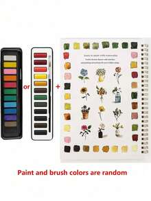 12-Color Watercolor Paint Set With Brush & Sketchbook, Watercolor Painting Art Supplies Kit, Watercolor Pad, School Essentials, Back To School Must-Have - Multicolor - View 22