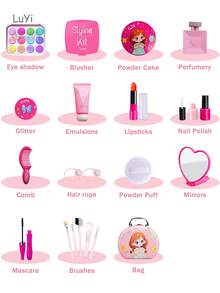 儿童过家家可爱女孩化妆玩具，角色扮演互动换装玩具，女孩生日/圣诞礼物 - 彩色 - 查看 10