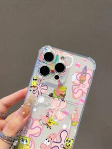 1 chiếc ốp lưng điện thoại trong suốt dễ thương và vui nhộn với hình SpongeBob SquarePants hoạt hình, họa tiết hoa bong bóng, chống sốc, tương thích với Apple 11/12/12 Pro Max/14 Pro Max/15/15 Pro/16/16 Pro Max/17 và các dòng máy khác. - Nhiều màu - Xem 8
