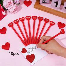 [Valentine's Day Theme Stationery] [Random] 1/5/10/20 Pcs/Set Valentine's Day Theme 0.5mm Ballpoint Pen Set, Suitable For Students And School Use, Valentine's Day Stationery Set, Valentine's Day Gift Set, Valentine's Day Classroom Exchange Gift, Gift Bag Filler Toys - Multicolor - View 13