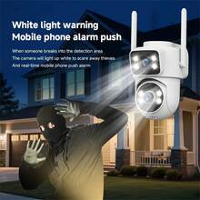 Wifi Surveillance Camera 2K 4MP Dual Lens Wireless Outdoor Security PTZ IP Cameras AI Human Detect CCTV Camera 4X Digital Zoom - Multicolor - View 10