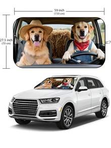 Tấm che nắng kính chắn gió ô tô ngộ nghĩnh, Tấm chắn nắng kính chắn gió ô tô, Phù hợp cho xe sedan, SUV, xe tải | Tấm che nắng mùa hè cho ô tô, Tấm chắn nắng và phụ kiện ô tô phản quang, Tấm che nắng ô tô có thể gập lại, Phù hợp với mọi loại xe - Chặn nhiệt và tia UV, Tấm che nắng cửa sổ trước cỡ trung bình cho xe sedan, SUV, xe tải (Dài 59,06 inch x Rộng 27,5 inch) - Tấm che nắng xe hơi thú vị - Xem 14