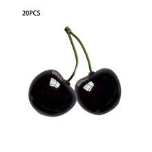 20 قطعة من الكرز الاصطناعي الواقعي - فاكهة رغوية واقعية، أحمر لامع، أسود، بيج، ساق خضراء وبذرة سوداء - ديكور المنزل والزفاف والحفلات، أعمال يدوية، عيد الحب، عيد الميلاد، ديكور طاولة (قابل لإعادة الاستخدام، ديكور عيد الميلاد) - 20 قطعة - مشاهدة 10