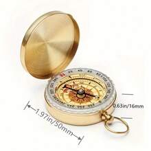Durable Brass Glow-In-The-Dark Compass - Waterproof, Portable Mini Compass Suitable For Camping And Hiking, Pocket Watch Flip Cover Luminous Compass, Camping Accessories, Outdoor Navigation Tool, Retro Style, Portable, Suitable For Hiking, Exploration, Mountaineering, Fishing, Outdoor Activities, Travel Accessories, Survival Tools, Trekking Gear, Camping, Sports Accessories, Men's Gifts, Personalized Gifts - Multicolor - View 5