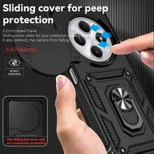 Heavy Duty Case For Poco C75 And Redmi 14C - Includes 2 Tempered Glass Screen Protectors With Sliding Camera Protection Window And Phone Stand - Black - Redmi 14C 和 Poco C75+ 黑色 - 查看 4