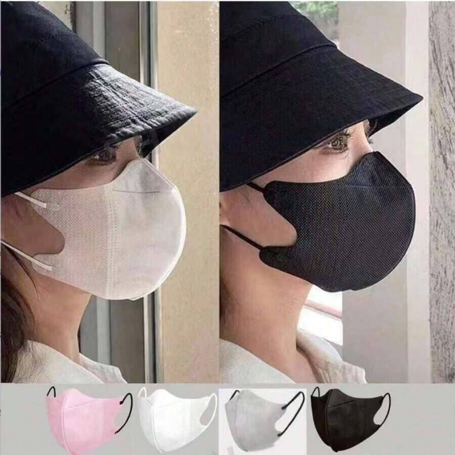 10/20/50pcs Disposable Face Masks For Women, Premium 3D Sculpted Design, Slim & Breathable Ear Loop Masks - Multicolor - View 1