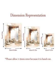 3件套宗教主题墙画，耶稣帆布海报，基督教绘画海报，复古圣经印刷画，教堂海报，适用于卧室、客厅装饰，无框 - 卡其色 - 查看 12