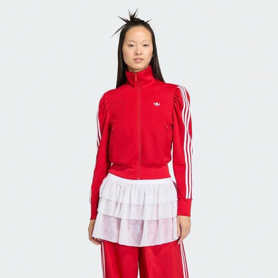 Adidas Originals 女士 FB TT 夹克针织连帽开衫 KS1363 - 紅色 - 查看 1
