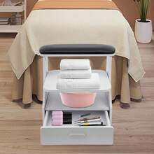 Foot Pedicure Cart, Portable Esthetician Trolley Cart,3-Tier Salon Nail Foot Trolley Cart, 50Kg Load Bearing Manicure Pedicure Cart - Black - View 1