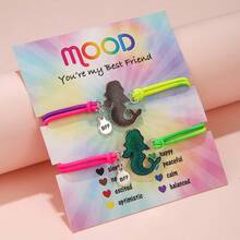 2pcs/Set Women Temperature Sensitive Color Changing Cat Unicorn Heart Pendant Necklace & Ring Jewelry Set, Year Of The Horse Gift For Girlfriend/Best Friend - 蝴蝶 - 查看 4