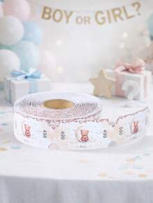 500pcs/Roll Brown Bear Design Raffle Tickets Roll,Babe Shower Party Supplies,Gender Reveal Party Games Activities Props,Event Tickets, Admission Tickets, Lucky Draws,Celebration Tickets,Class Rewards,Birthday Party Games Supplies - Brown Bear - View 8