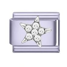 1pc Lavender Series DIY Modular Bracelet, Featuring Butterfly, Shell, Heart, Moon Elements, Rhinestone Design, Urban Casual Style, Essential For Christmas & Halloween, Autumn Tones, Local , Practical & Fashionable, Christmas Style, Charming Design, Stainless Steel Jewelry, Christmas Decor - M293579 M293580 - View 8