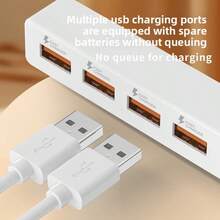 4-Port USB Fast Charger, USB Hub With Power Delivery, 4-Port USB Plugs, Sockets And Sockets, Desktop Minimalist Design, Suitable For Home Offices, Adapter-Compatible Charging Station For Smartphones, Tablets, Laptops, Computers And Other Multi-Device Charging Stations, Travel Essentials - Multicolor - View 2