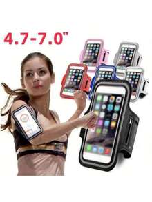 1pc Sports Arm Bag, Fitness Phone Wristband Pouch, Running Bag, Fits Phones Under 5.5 Inches, Waterproof & Sensitive Touch Screen - Multicolor - View 2