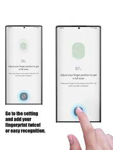 3pcs Curved Screen Protector, Compatible With Galaxy S21/S22/S23/S24 Ultra/S24 FE/S25 Ultra/S25/S26 Ultra/S26/S26 Plus, Fingerprint Unlocking, Waterproof, Anti-Fingerprint, Anti-Scratch, Anti-Shock - Clear - View 5