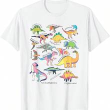 Types Of Dinosaurs Retro Cute Retro Natural T-Shirt - Blue - View 1
