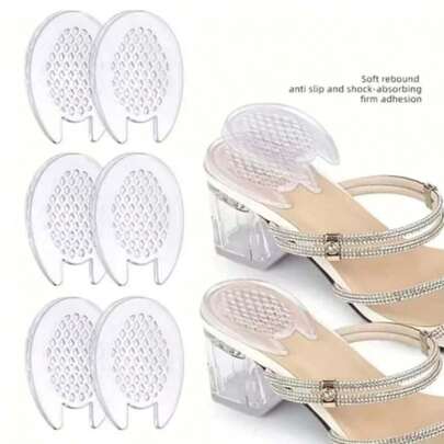 1 Pair Silicone Shock-Absorbing Heel Cushions, Soft & Comfortable, Suitable For High Heels, Massage Insoles, Non-Slip Heel Pads, Applicable For Summer Sandals