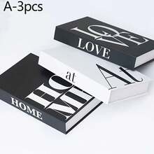 3pcs Faux Book Decor, Luxury Decorative Books, Living Room Decor, Home Decor, Coffee Table Books, Modern Stylish Decorative Books, Stackable Display Books, Hotel Decor, Gifts - Black and White - View 8