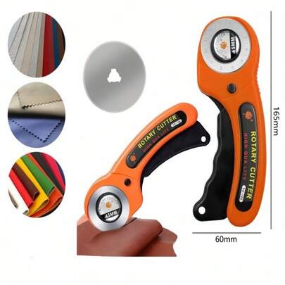 Cortador Rotativo de Tecido 45mm Cabo Ergonômico Emborrachado, Couro e Artesanato - D.K.L