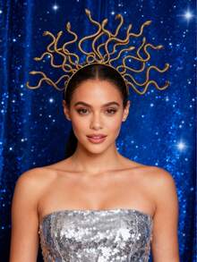 美杜莎蛇形头饰，希腊女神头饰，派对装饰道具，角色扮演配饰，舞台表演装饰，摄影服装，馈赠亲朋好友的完美礼物 - 彩色 - 查看 11