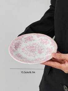 1/2/4pcs Vintage Embossed Ceramic Plates, French Style Snack Plates, Dessert/Cake/Breakfast Serving Trays, Dinner Plates For Steak, Pasta, Coffee Cup, Fruit, Candy, Gift Tableware - Multicolor - View 2