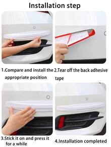 1 Pair Car Front & Rear Bumper Anti-Collision Strips, Bumper Lip Body Anti-Scratch Anti-Friction Widened Protective Adhesive Strips - A - View 4