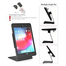 Desktop AntiTheft Security Kiosk Stand Holder Enclosure For IPad 10.2Inch 9th Gen.20218th Gen.2020 7th Gen.2019 With Lock And Key Flip And360°Rotating Horizontal Or Vertical Design(Black) - Black - View 3