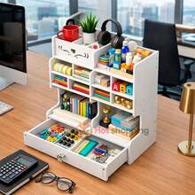 Organizador de Madera 13/20 Compartimentos Estante de Almacenamiento - Blanco Corazon - Ver 4