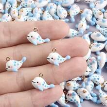 4件套可爱动物系列吊坠，彩色3D锌合金饰品，包括羊驼、蜜蜂、北极熊等，DIY首饰制作配件，可用于项链、手链、耳环等。 - M766-4pcs - 查看 17