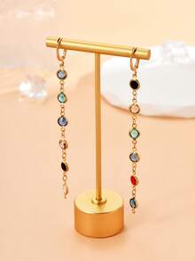 1 đôi bông tai tua rua đính đá, thích hợp để đeo hàng ngày. - sự kết hợp - Xem 10