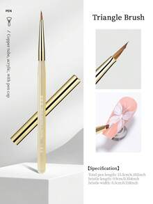 RS NAIL RSNAIL 美甲三角笔，金色黄铜笔帽，适用于绘画、素描、花朵、蝴蝶结图案，细尖三角笔刷，舒适亚克力手柄，易于操作，光滑耐用材质，美甲DIY工具，适合初学者和专业人士，美甲用品。 - 黃色 - 查看 11