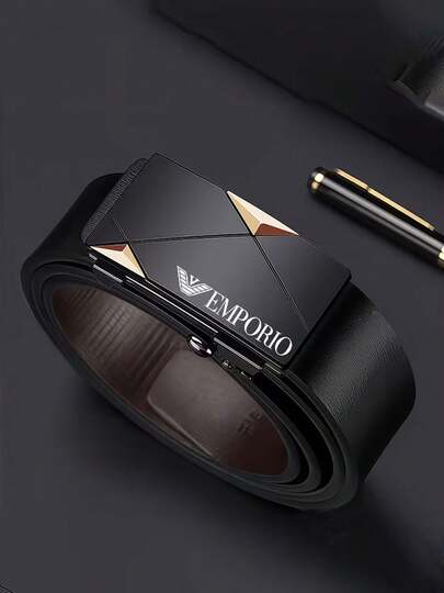 Men's Business Automatic Buckle Belt, Casual Waistband For Jeans Trousers, Fashion Belt For Party, Daily Clothing Decor, Exquisite Belt For Gift