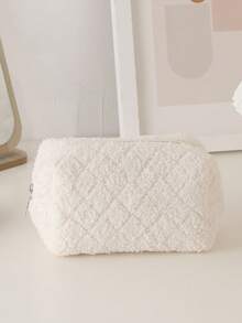 Plush Pencil Case, Minimalist Cute High-Quality Large Capacity Pencil Storage Pouch - Multicolor - View 8