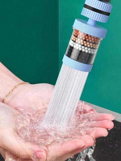 1个厨房水龙头过滤器 - 家用水龙头净水器和防溅罩，适用于直径15毫米至32毫米的水龙头。它具有360°旋转水龙头、通用过滤器和6层精细过滤系统，可轻松去除各种杂质。