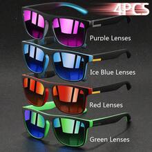 WSZ 4 piezas Gafas deportivas unisex de moda vintage a rayas, tonos pastel brillantes, gafas estéticas elegantes para ciclismo, conducir, playa, vacaciones y deportes al aire libre - 4PCSF733 - Ver 11