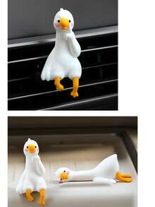 Đồ trang trí xe hơi hình vịt nằm dễ thương mới, hình vịt hoạt hình trang trí bảng điều khiển, đồ trang trí nội thất xe hơi đa năng, phụ kiện xe hơi đáng yêu dùng hàng ngày. - A - Xem 4