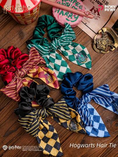Harry Potter Scrunchies estilo  - Diademas con lazo de , diseño retro clásico, accesorios de  y , adecuados para ir al trabajo, salidas, fiestas, Navidad, Halloween, cumpleaños y otras ocasiones, gran regalo para mujeres y trabajadores de oficina Accesorios de belleza para el cabello en el hogar