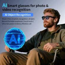 LIGE Smart Glasses 290mAh High-Capacity Battery 200MP HD Camera AI Voice Assistant / Photo Capture / Video Recording / Audio Recording / Music Control / Calls / Notification Alarms / Status Indicator Lights / AI Translation / Smart Object Recognition / Touch Controls / Music Playback (Music Control, Local Music) Multi-Functional Fashion Smart Glasses - 1 Set - View 9