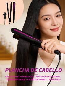 Plancha para Cabello 2 en 1, ¡Alisa y Riza con un Solo Dispositivo! Tecnología Iónica y Placas de Cerámica para Brillo Extremo. Calentamiento en 30 Segundos, Perfecta para Estilos Diarios - Multicolor - Ver 1