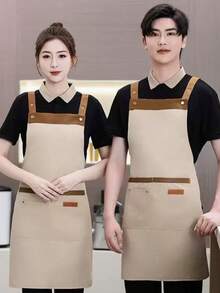 1pc Adjustable Unisex Apron With Pockets, Waterproof And Stain-Resistant, Suitable For Cooking, Baking, Grilling In Kitchen, Cafe, Restaurant - Multicolor - View 16