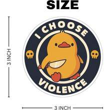 Little Duck I Choose Violence Sticker Vinyl Decal [3x3 INCH], Funny Meme Sticker, Duck With Knife, Adult Dark Humor For Car Bumper, Trucks, Locker, Water Bottle, Laptop, Phone Case - 預設 - 查看 5