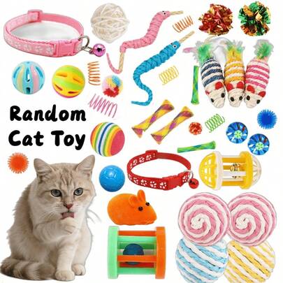 10pcs/Set Random Cat Toys | Durable Multi-Cat Interactive Toy Set | Assorted Styles Pet Cat Toys, Suitable For All Kitten Breeds