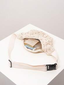 Túi đeo hông/túi đeo ngực họa tiết hoa cho nữ, túi đi biển phong cách Bohemian, vật dụng cần thiết khi đi du lịch, đồ dùng cho kỳ nghỉ, bộ móc len, ví nữ thanh lịch, quà tặng cho nữ, quà tặng ngày Valentine - Màu be - Xem 1